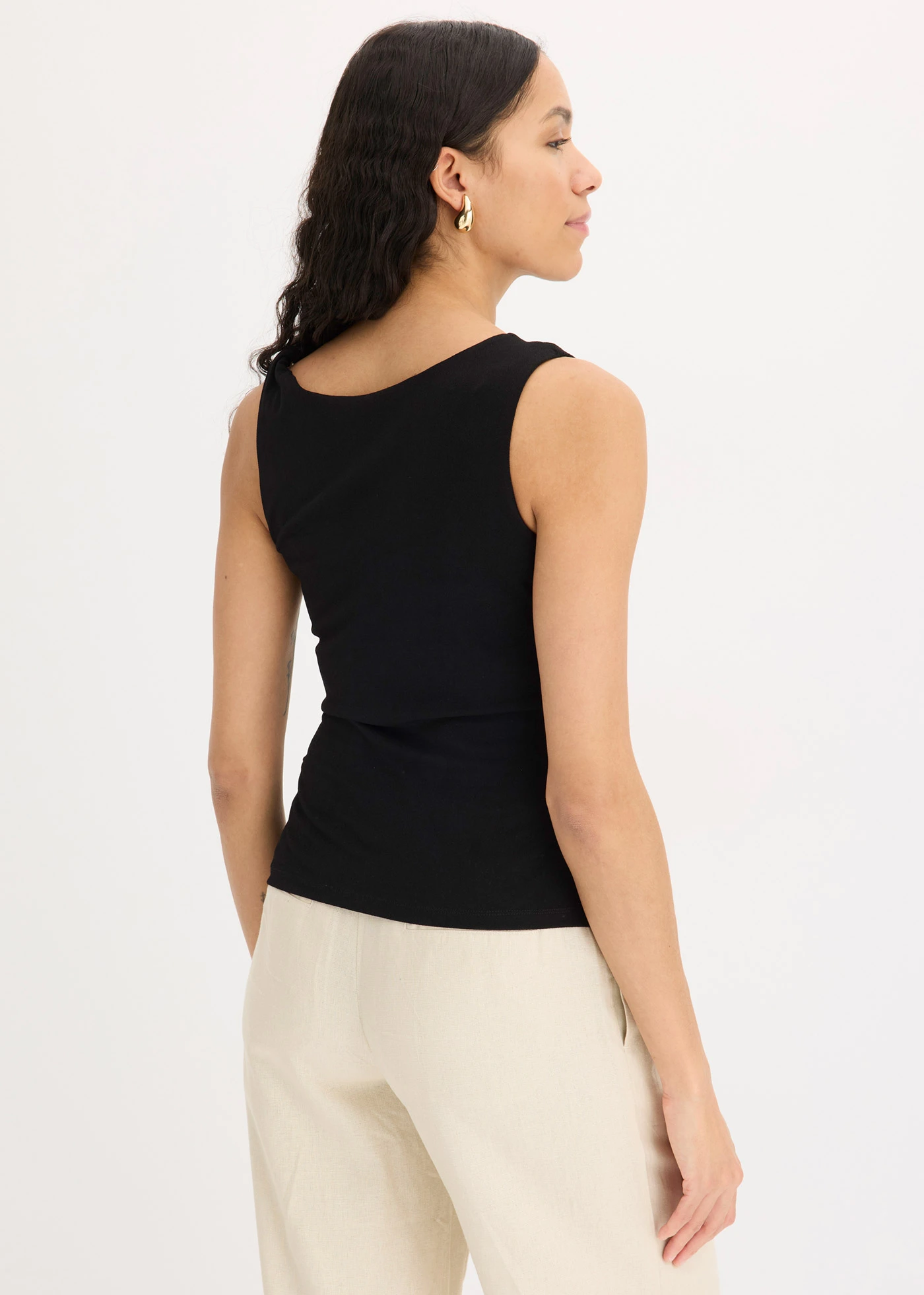 Jersey top met twist • zwart • bonprix online shop