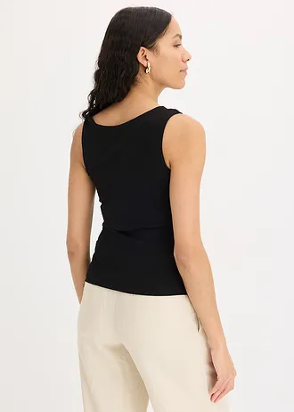 Jersey top met twist • zwart • bonprix online shop