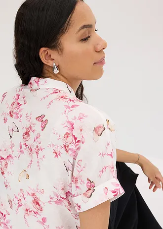 Gedessineerde blouse • wolwit-bessen gebloemd • bonprix online shop