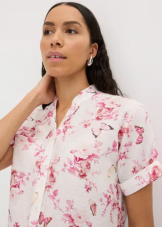 Gedessineerde blouse • wolwit-bessen gebloemd • bonprix online shop