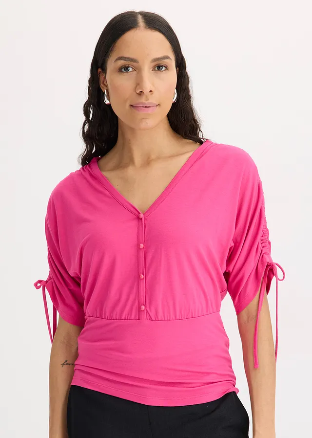 T-shirt à boutons décoratifs • fuchsia • product-page.page-title-suffix