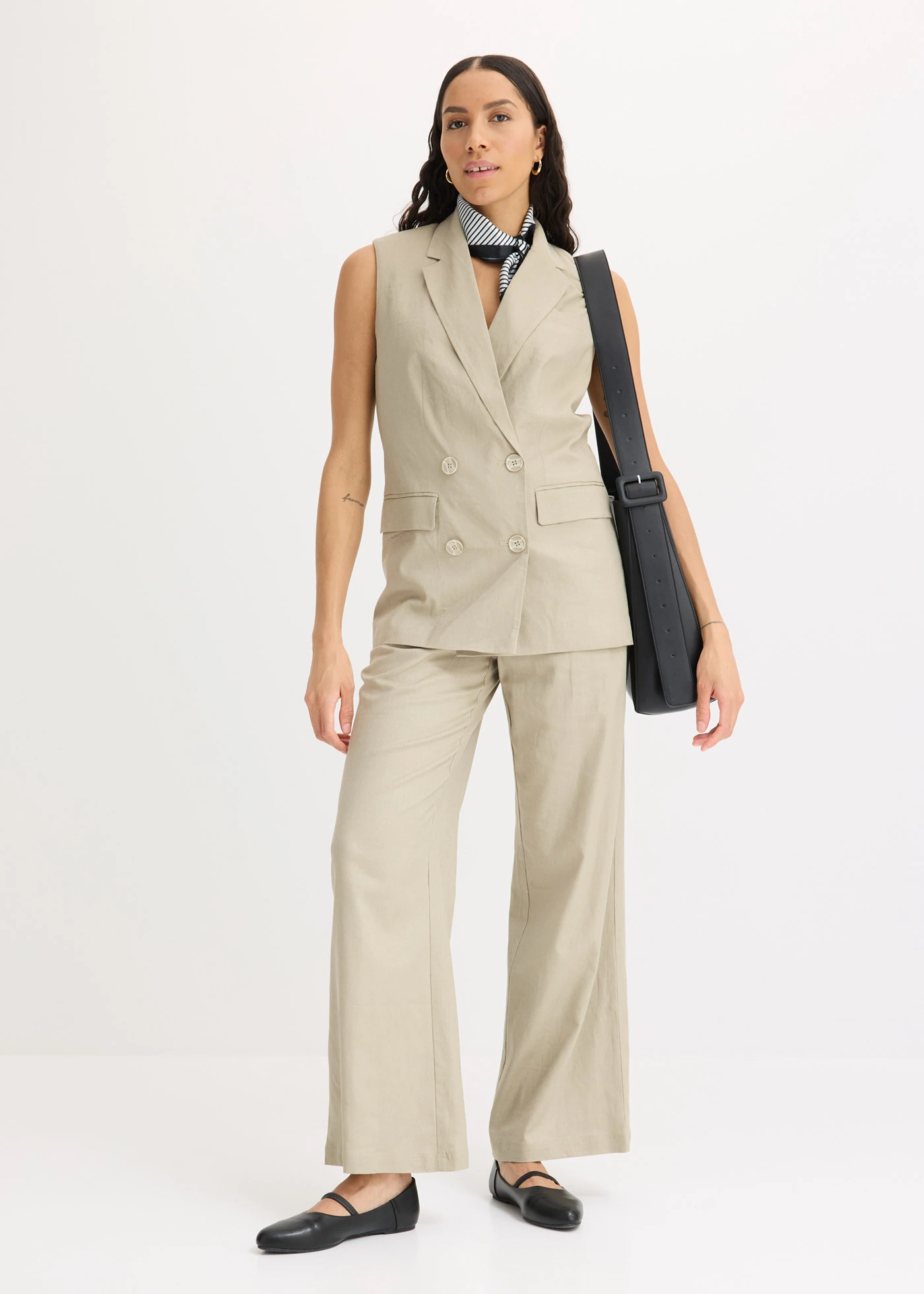 Plátený blejzer bez rukávov • new khaki • obchod bonprix