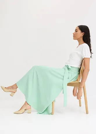 Fustă maxi din material cu viscoză • verde-mentă • magazin bonprix