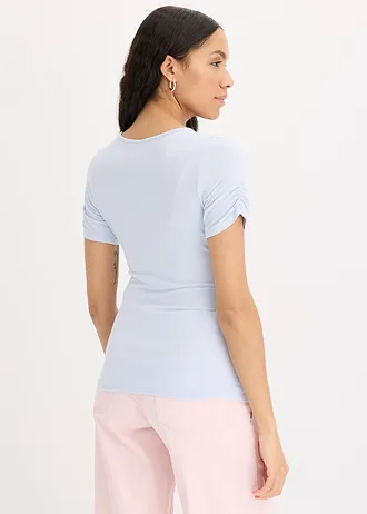 T-shirt froncé, Couleur: bleu clair