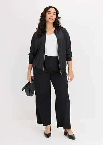 Blouson en satin, Couleur: noir