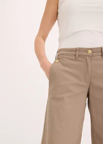 Kalhoty Wide Leg se strečem • světle olivová • bonprix obchod