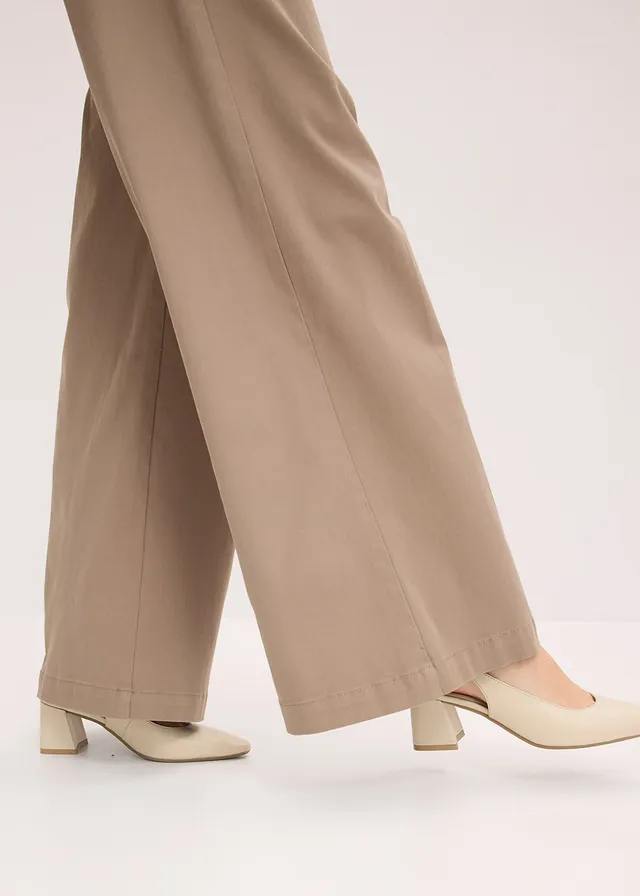 Wide leg broek met stretch • lichtolijfgroen • product-page.page-title-suffix
