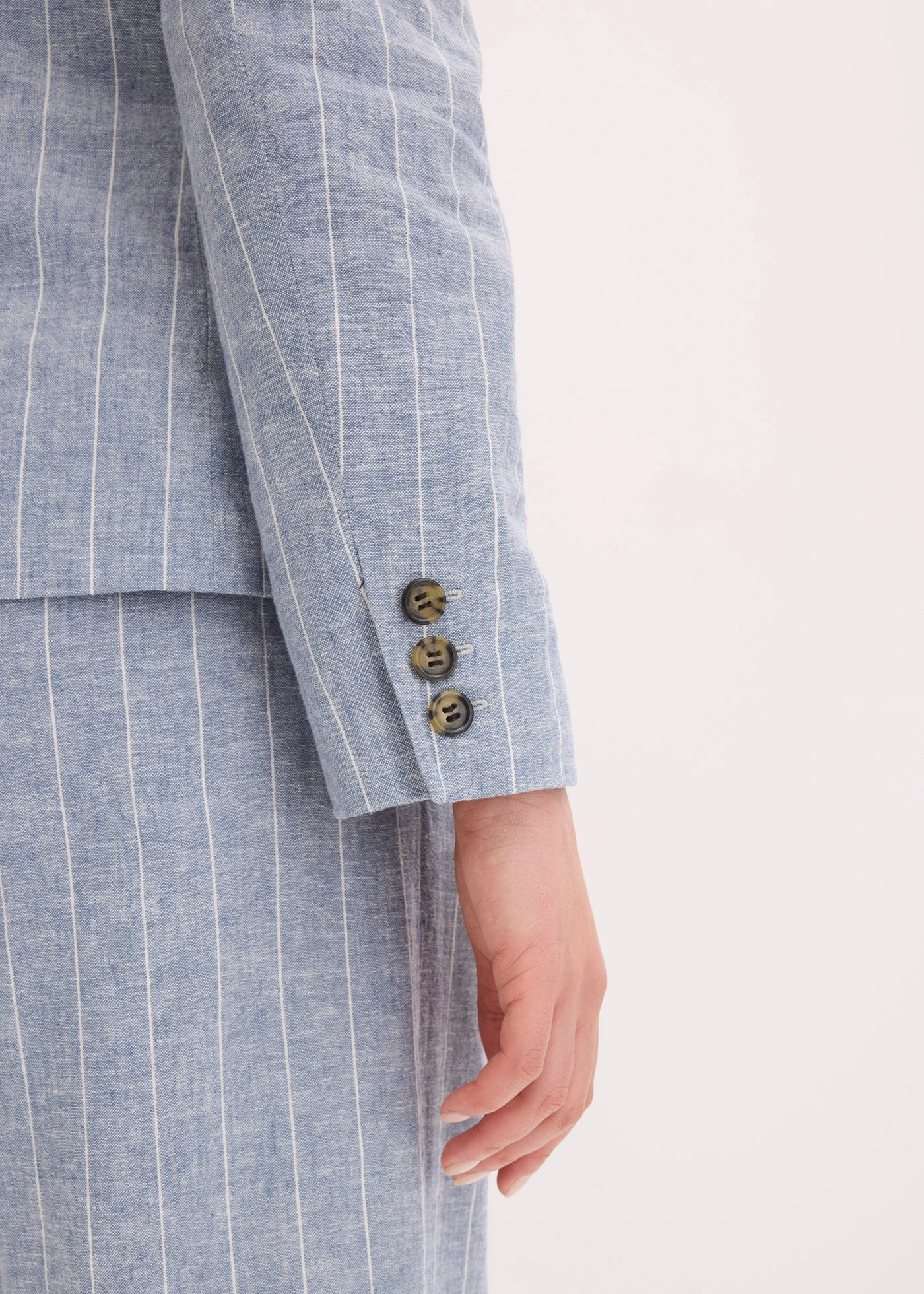 Blejzr s podílem lnu • kouřově modro-přírodní bílá s proužky • bonprix obchod