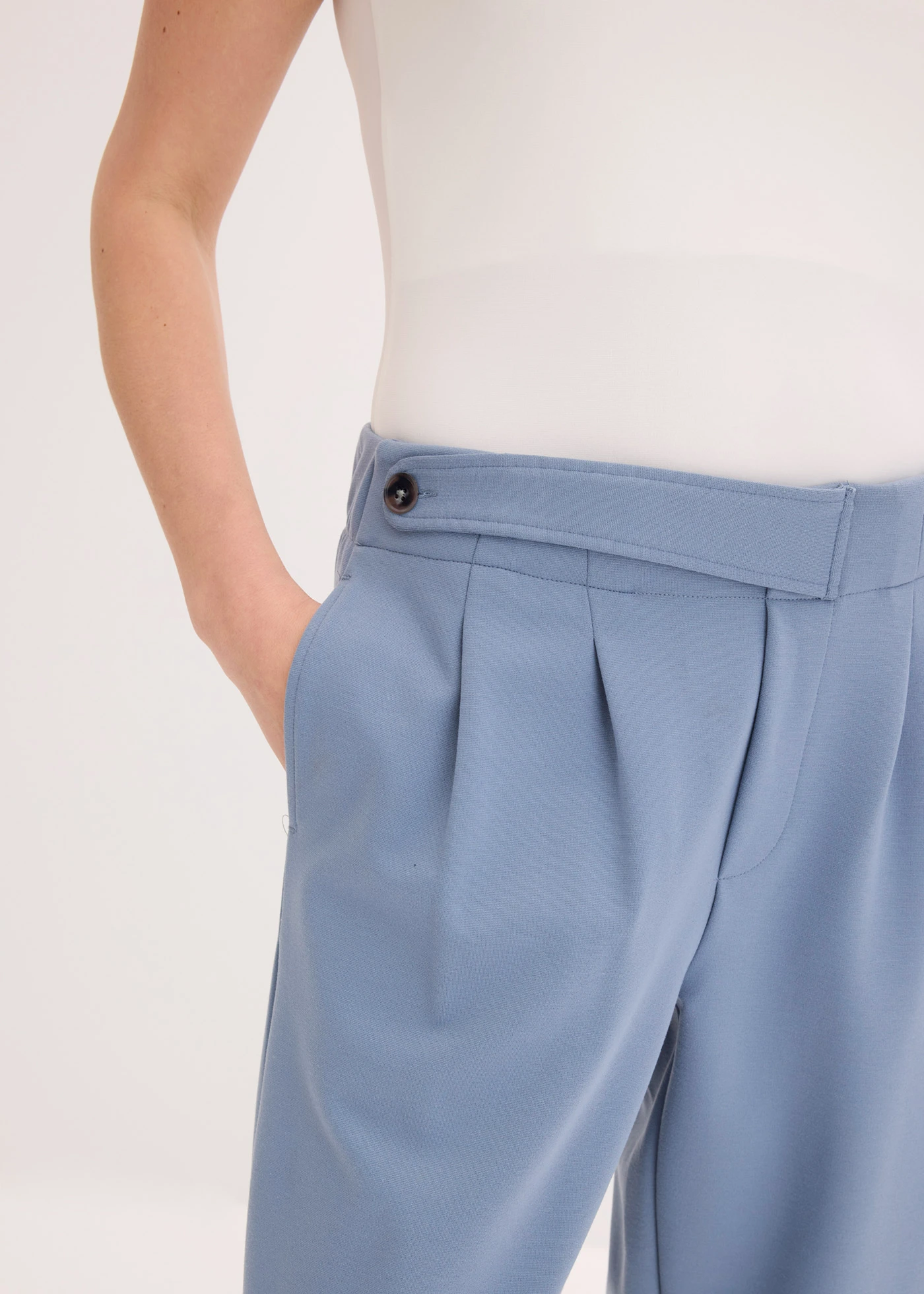 Barrelbroek met bandplooien • rookblauw • bonprix online shop