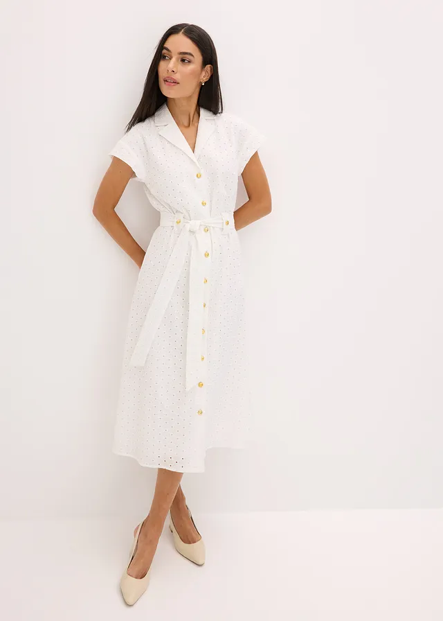 Robe-chemise en broderie anglaise • écru • product-page.page-title-suffix