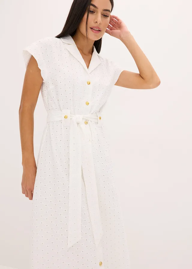Robe-chemise en broderie anglaise • écru • product-page.page-title-suffix