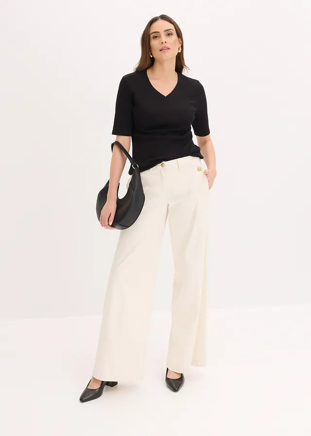 Pantalon large et extensible • beige naturel • product-page.page-title-suffix
