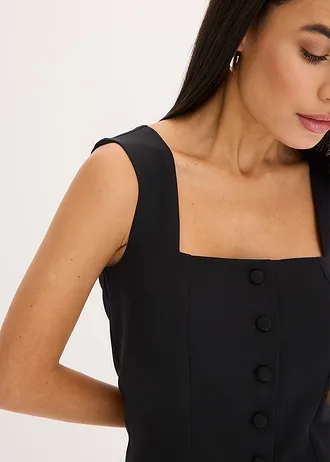 Blousetop met knopen • zwart • bonprix online shop