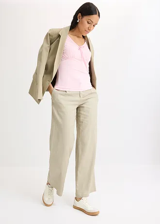 Shirt z marszczeniem • jasnoróżowy kryształowy • sklep bonprix