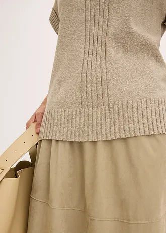 Polo svetr s bavlnou • světle olivová melír • bonprix obchod