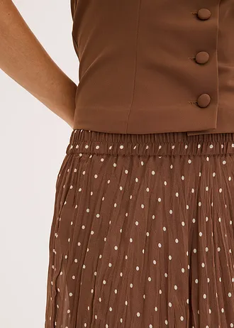 Jupe en mousseline effet froissé • marron clair pois beige sable • Boutique bonprix