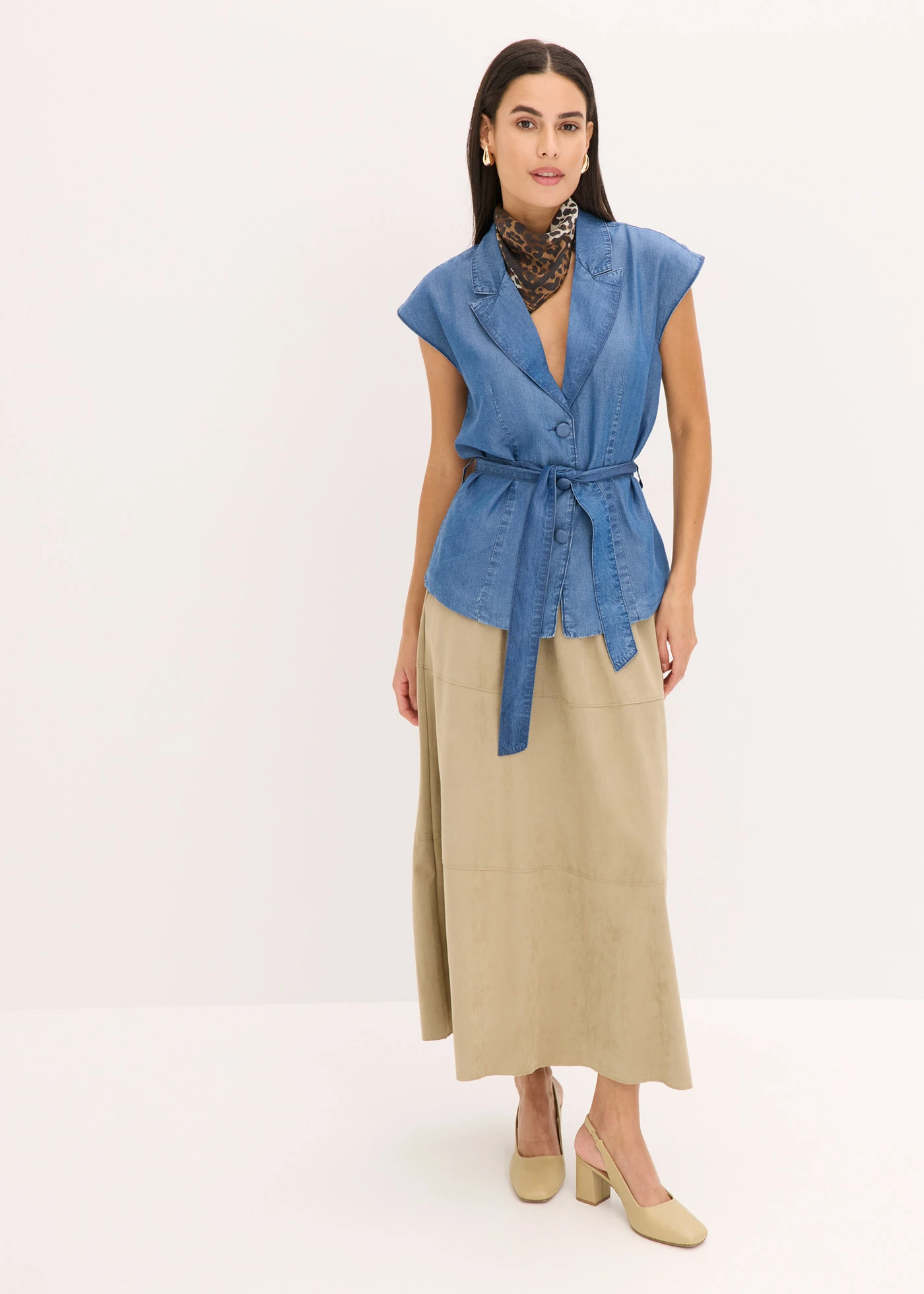 Mouwloze blazer van lyocell • blue stone • bonprix online shop