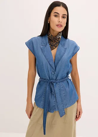 Mouwloze blazer van lyocell • blue stone • bonprix online shop