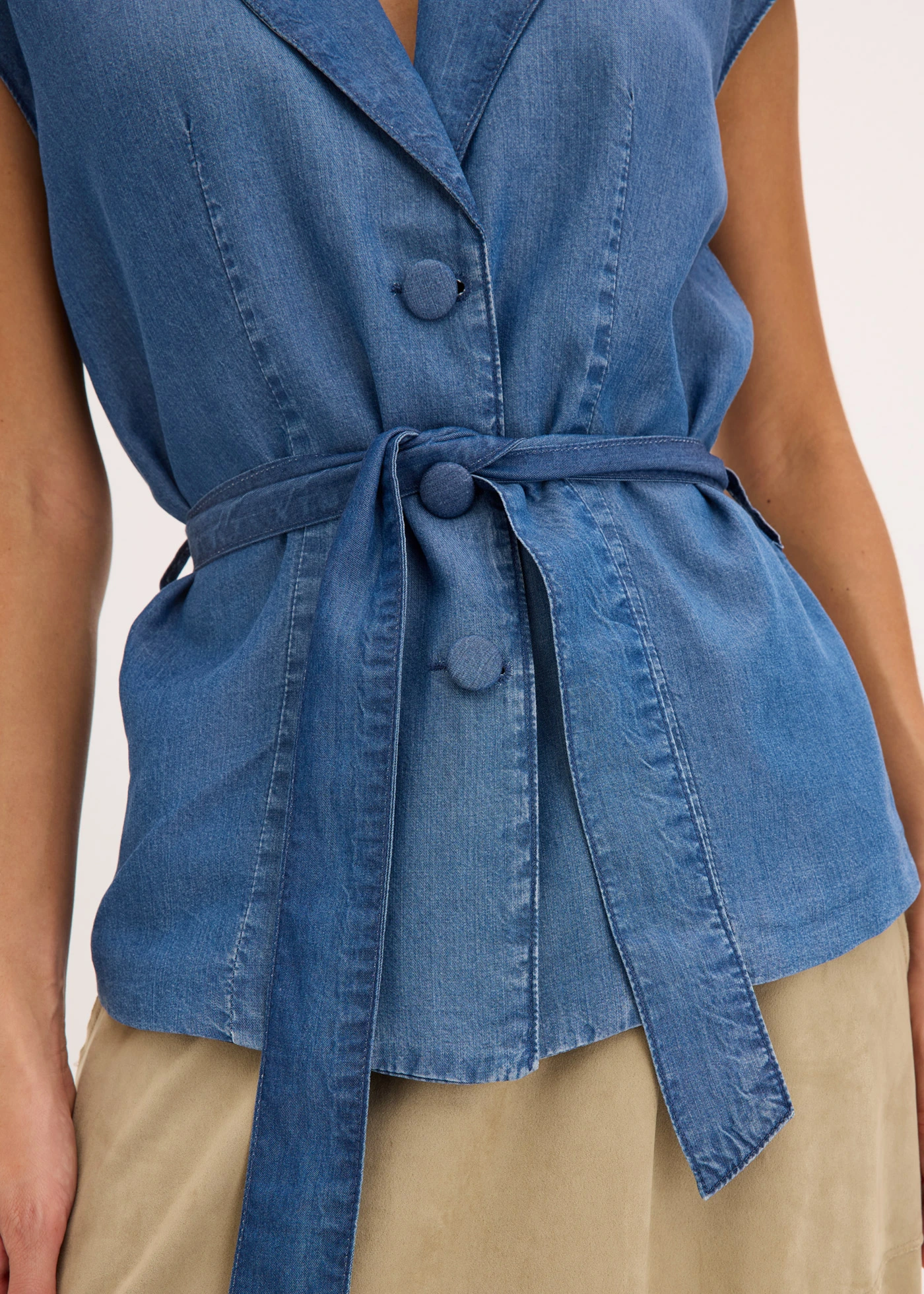 Mouwloze blazer van lyocell • blue stone • bonprix online shop