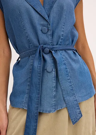 Mouwloze blazer van lyocell • blue stone • bonprix online shop