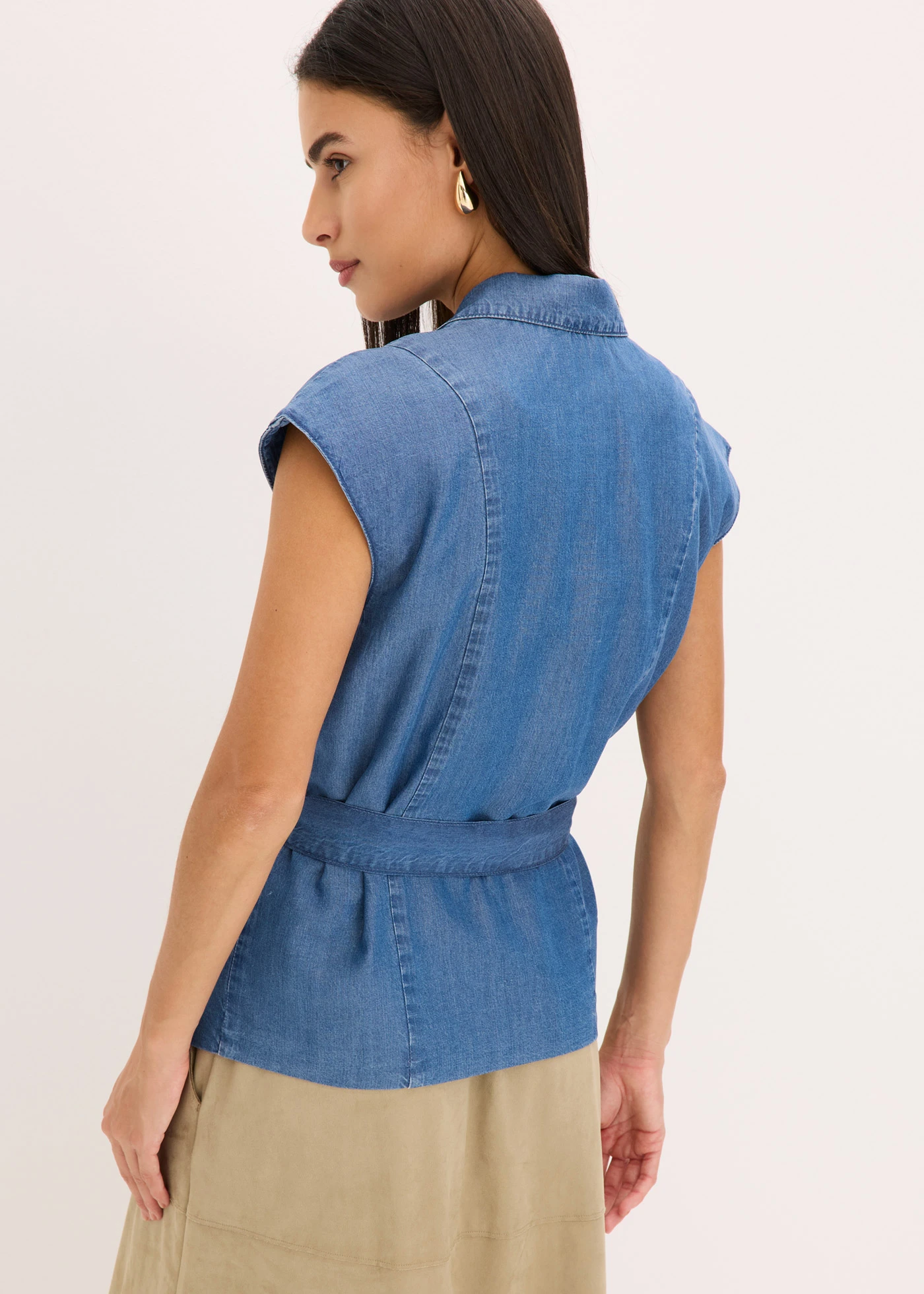 Mouwloze blazer van lyocell • blue stone • bonprix online shop