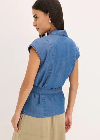 Mouwloze blazer van lyocell • blue stone • bonprix online shop