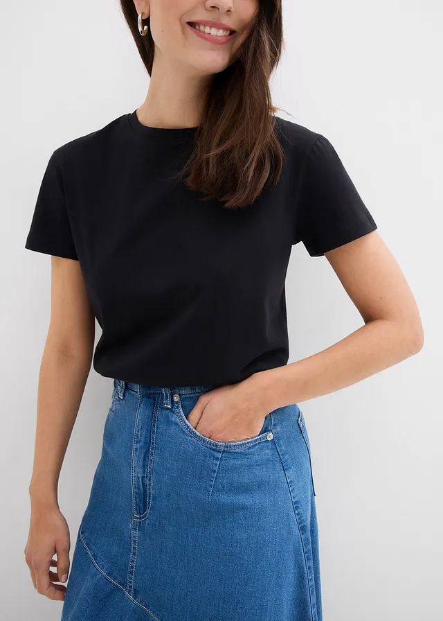Jupe midi en jean, taille haute • bleu clair denim used • product-page.page-title-suffix