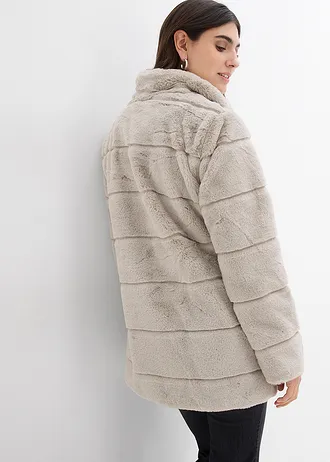 Hebká těhotenská/nosicí bunda z umělé kožešiny • světle šedá • bonprix obchod