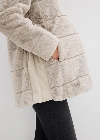 Hebká těhotenská/nosicí bunda z umělé kožešiny • světle šedá • bonprix obchod