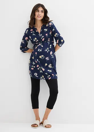 Gebloemde zwangerschapsjurk van viscose • donkerblauw-meerkleurig gebloemd • bonprix online shop