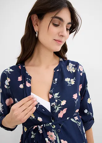 Gebloemde zwangerschapsjurk van viscose • donkerblauw-meerkleurig gebloemd • bonprix online shop