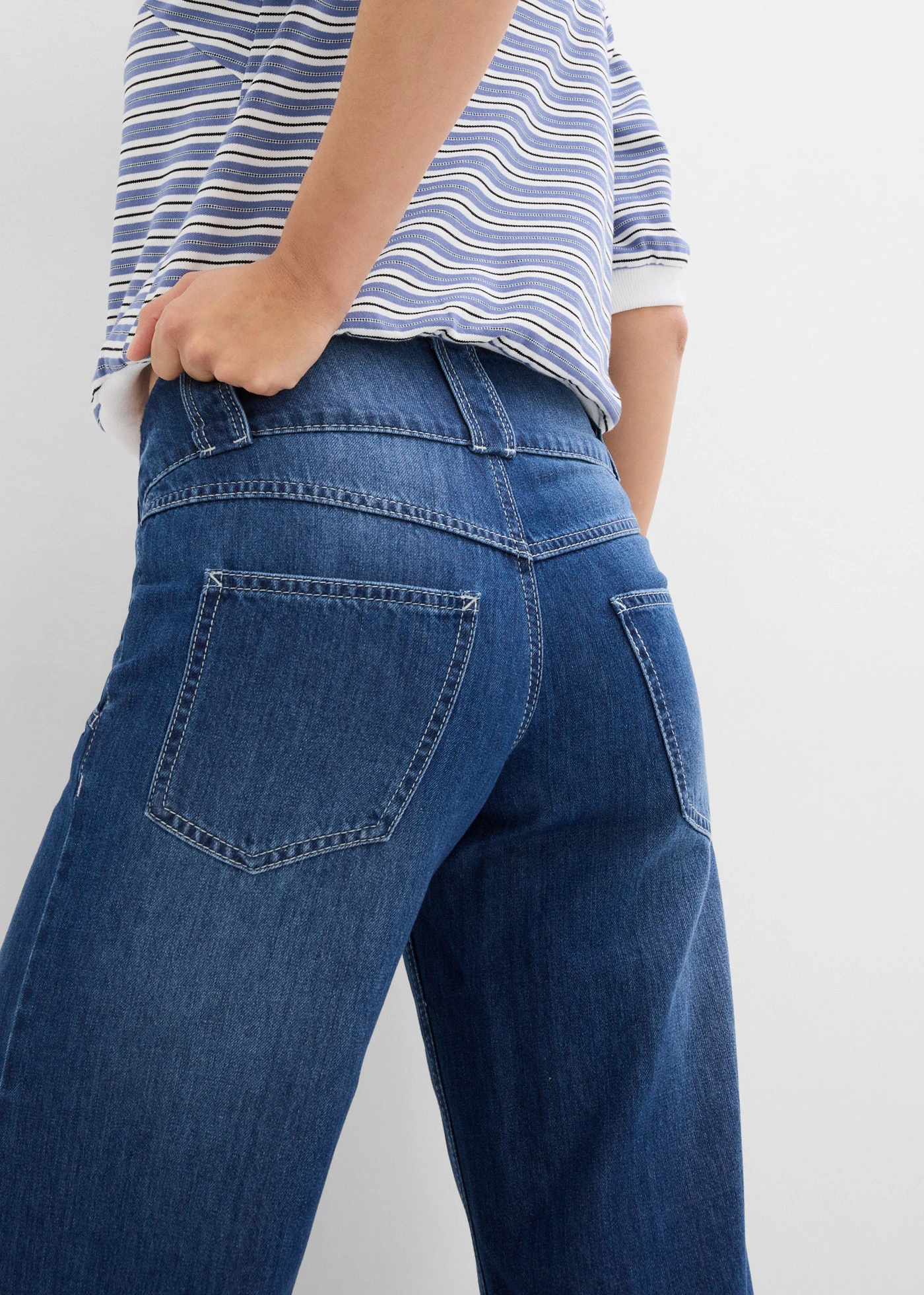 Džíny s širokými nohavicemi, High Waist, Super Soft • modrá stone used • bonprix obchod