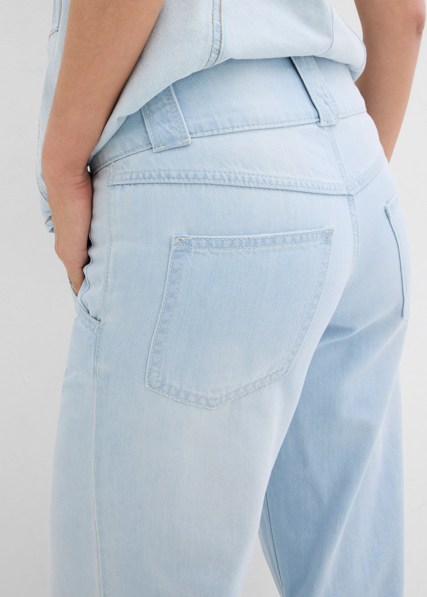 Jean large taille haute, toile ultra-douce • denim bleu glacier used • Boutique bonprix