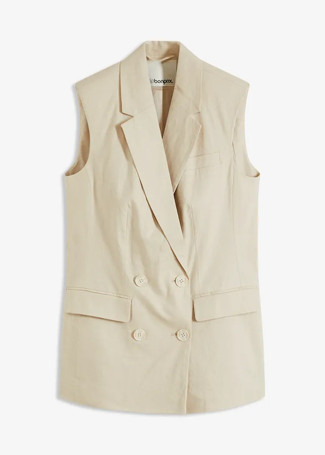 Linnen blazer zonder mouwen