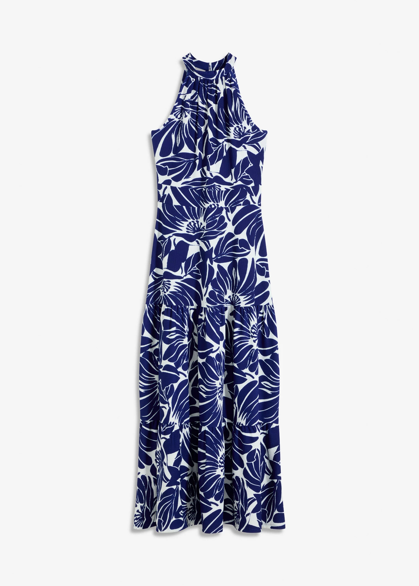 Robe longue imprimée • crème/bleu floral • Boutique bonprix