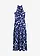 Robe longue imprimée, Couleur: crème/bleu floral