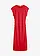 Robe midi à taille froncée, Couleur: fraise