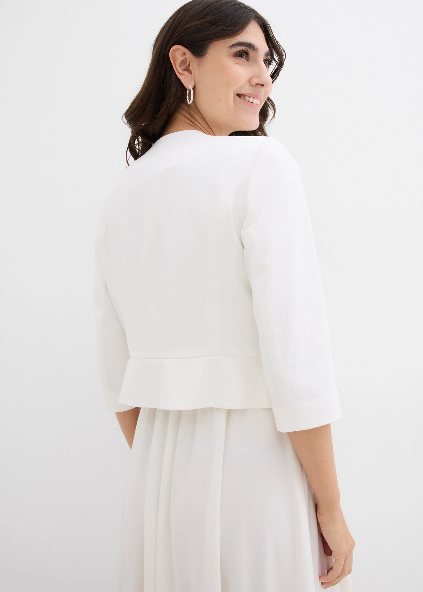 Krátký těhotenský blejzr ze saténu • přírodní bílá • bonprix obchod