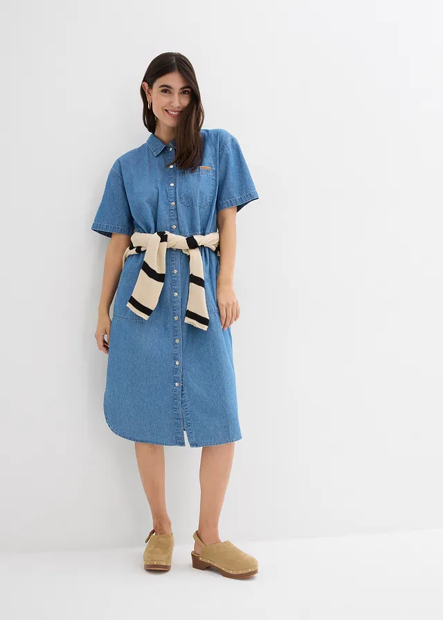 Robe en jean, Couleur: denim bleu glacier