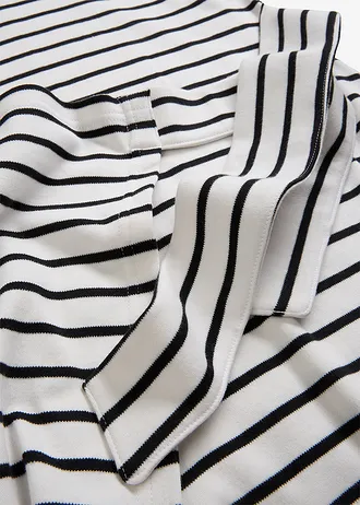 Robe en jersey 100% coton • blanc cassé-noir rayé • Boutique bonprix