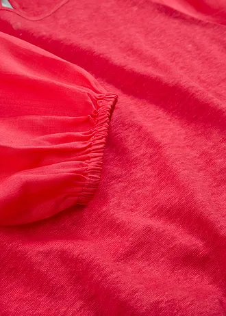 Lněné tričko s balonovými rukávy • rajská pink • bonprix obchod