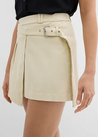 Plooirok in een elastische katoenmix • beige • bonprix online shop