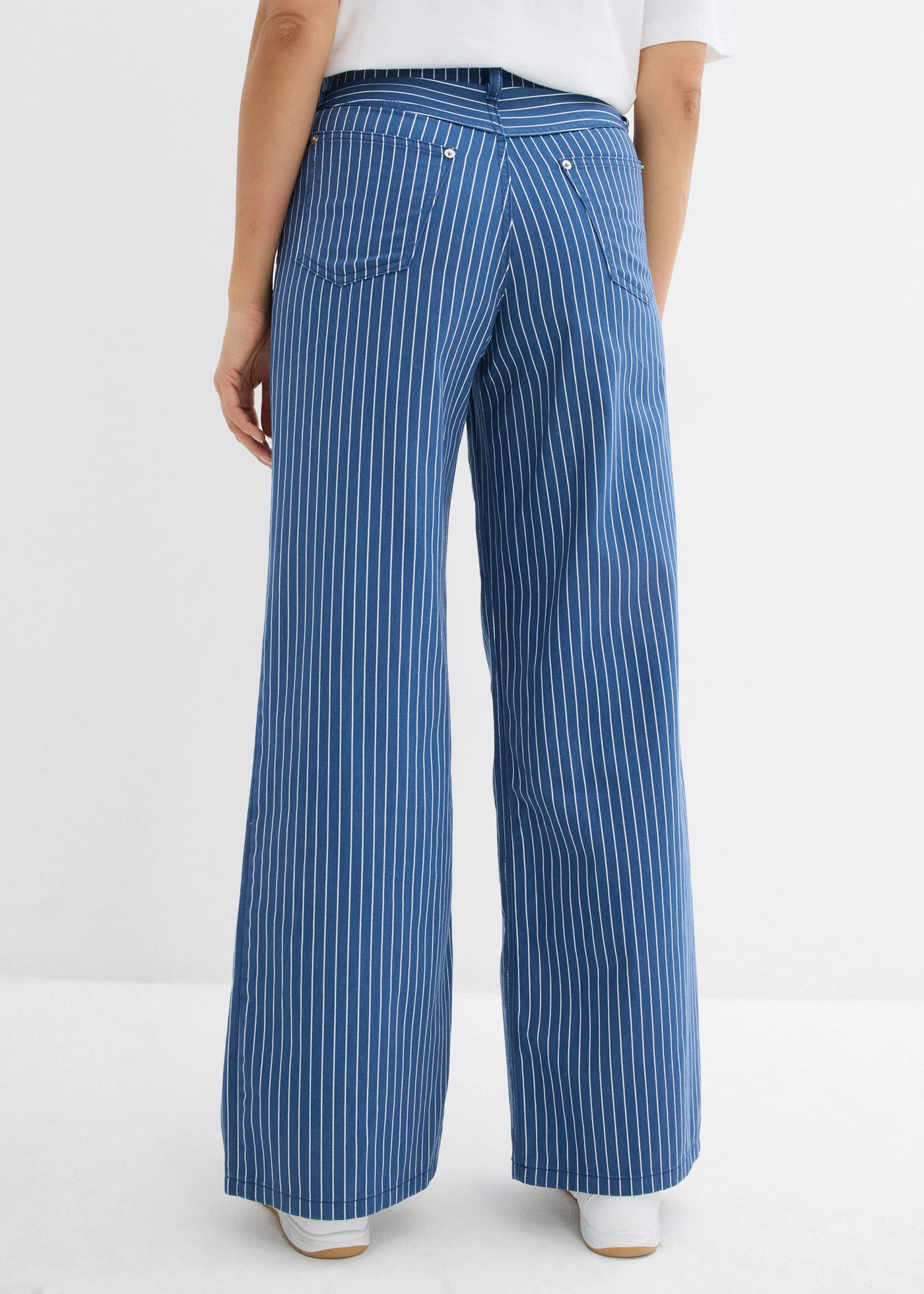 Twill broek van katoen • lichtindigo gestreept • bonprix online shop