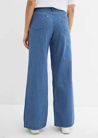 Twill broek van katoen • lichtindigo gestreept • bonprix online shop
