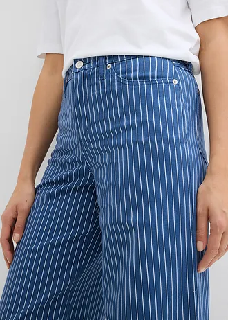 Keprové kalhoty z čisté bavlny • světlá indigo s proužky • bonprix obchod