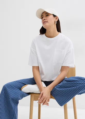 Pantalon en twill 100% coton • indigo clair rayé • Boutique bonprix