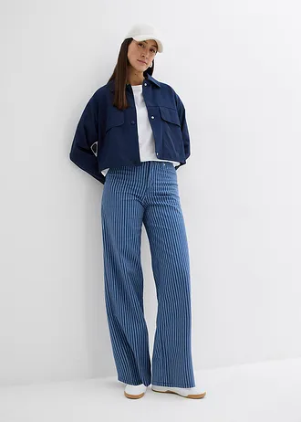 Pantalon en twill 100% coton • indigo clair rayé • Boutique bonprix