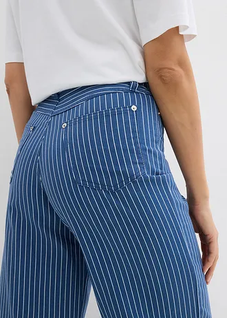 Twill broek van katoen • lichtindigo gestreept • bonprix online shop