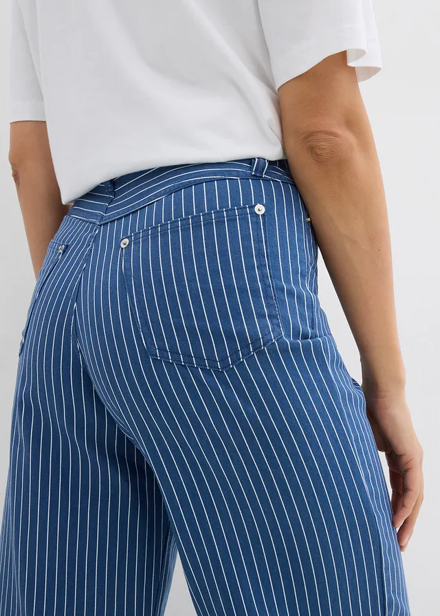 Twill broek van katoen • lichtindigo gestreept • product-page.page-title-suffix