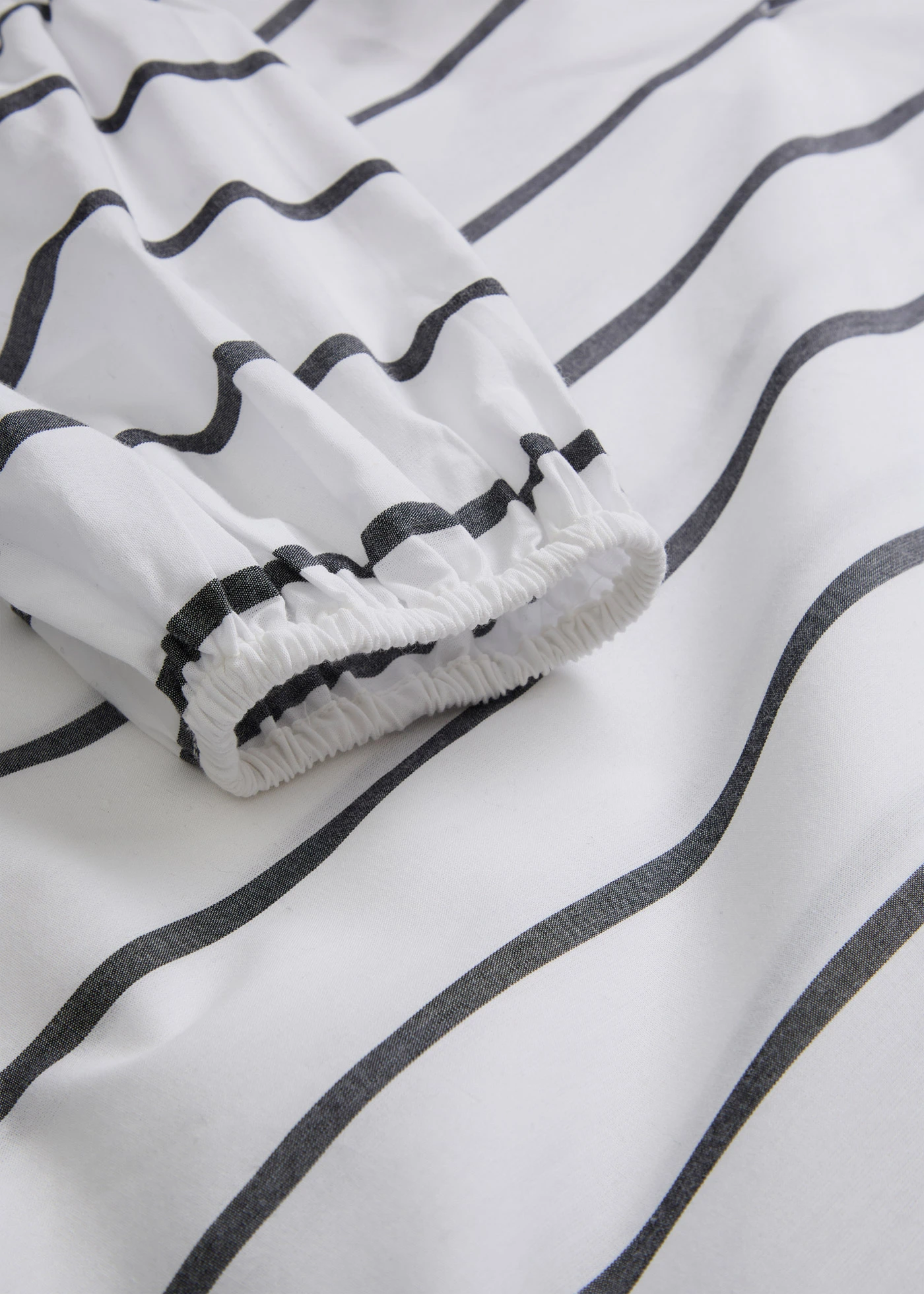 Gestreepte midi jurk van puur katoen • wit-antraciet gestreept • bonprix online shop